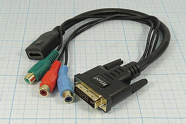 шнур шт DVI 29/29P-гн HDMI/гн RCAx3\0,3м\\R17-6833