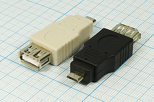 шнур шт micro B 5P-гн USB A\0,05м\Ni/пл\сер\P6-086
