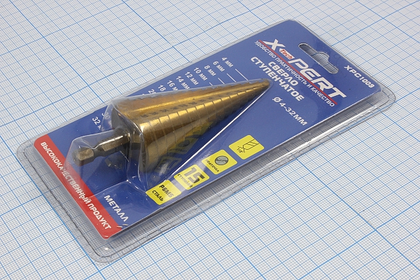 сверло ступенчатое d 4-32\мет\\шаг2мм\