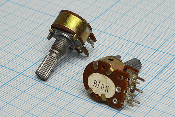 Переменные резисторы / РПвр 10кx2\\B\\17мм\\KC6x20\\(B10K)\\[F-16KG/YRV-16T1 ...