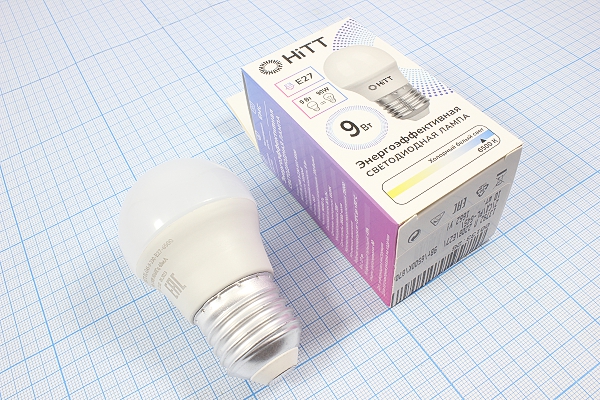 Л 220В\E27\  9Вт\6500К\870лм\42x 82\СД\PL-G45\