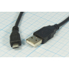 шнур шт USB A-шт micro B 5P\1,5м\Ni/пл\чер\USB120G