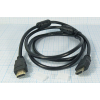 шнур шт HDMI-шт HDMI\1,5м\Ni/пл\чер\фильтр\PR5-813